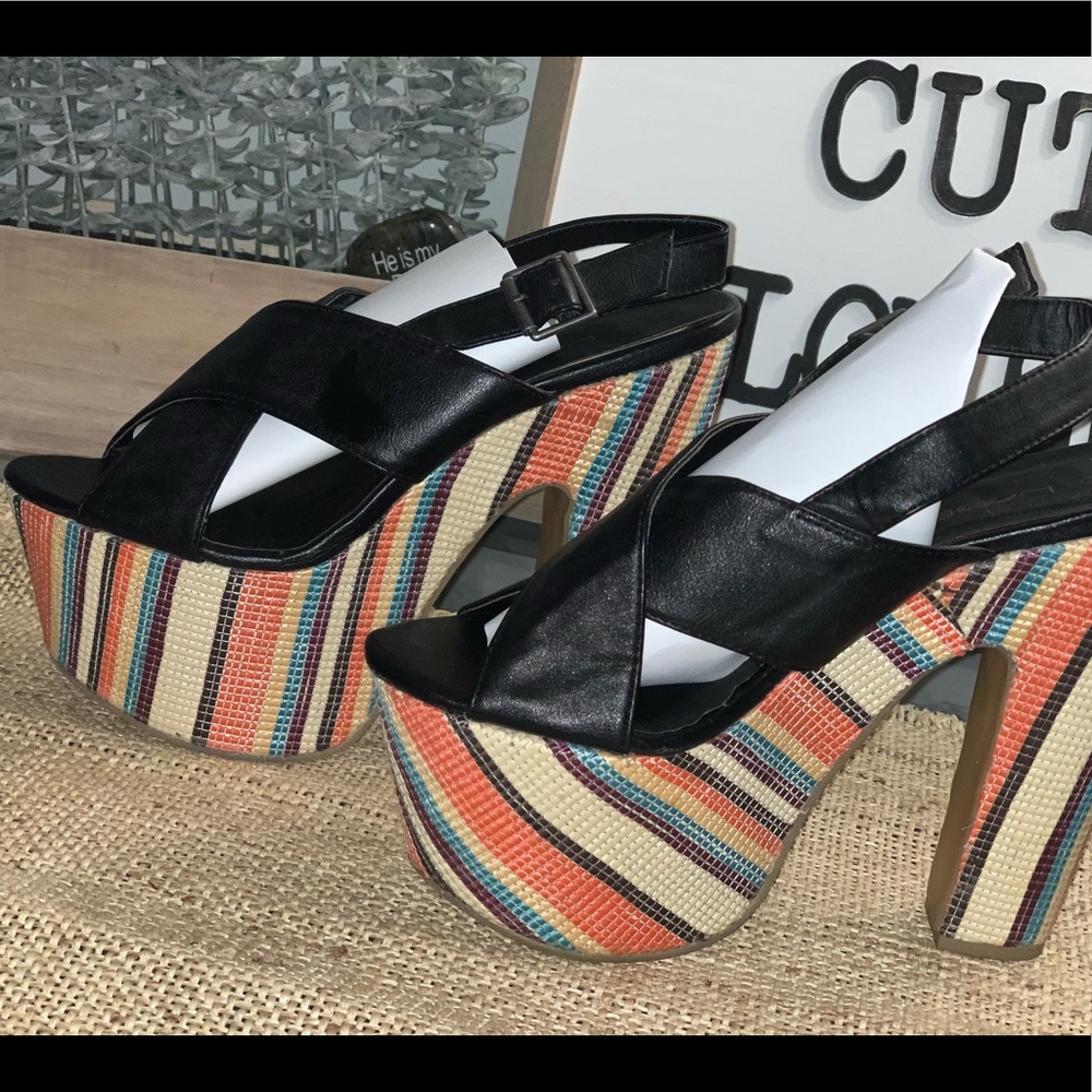 Super funky rainbow heels